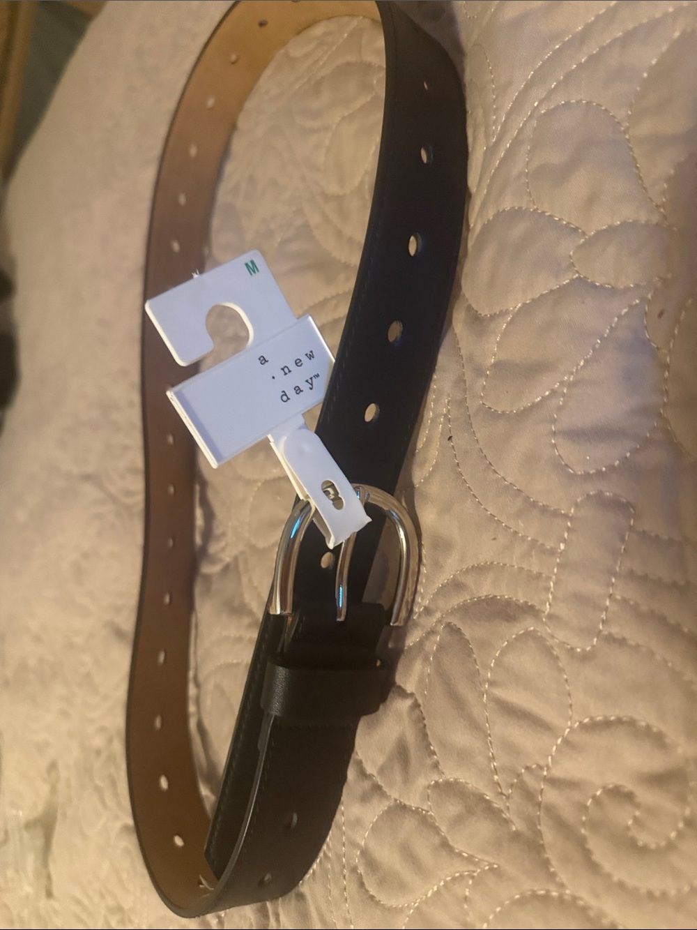 Black Belt with Silver Rounded Buckle (M) NWT!